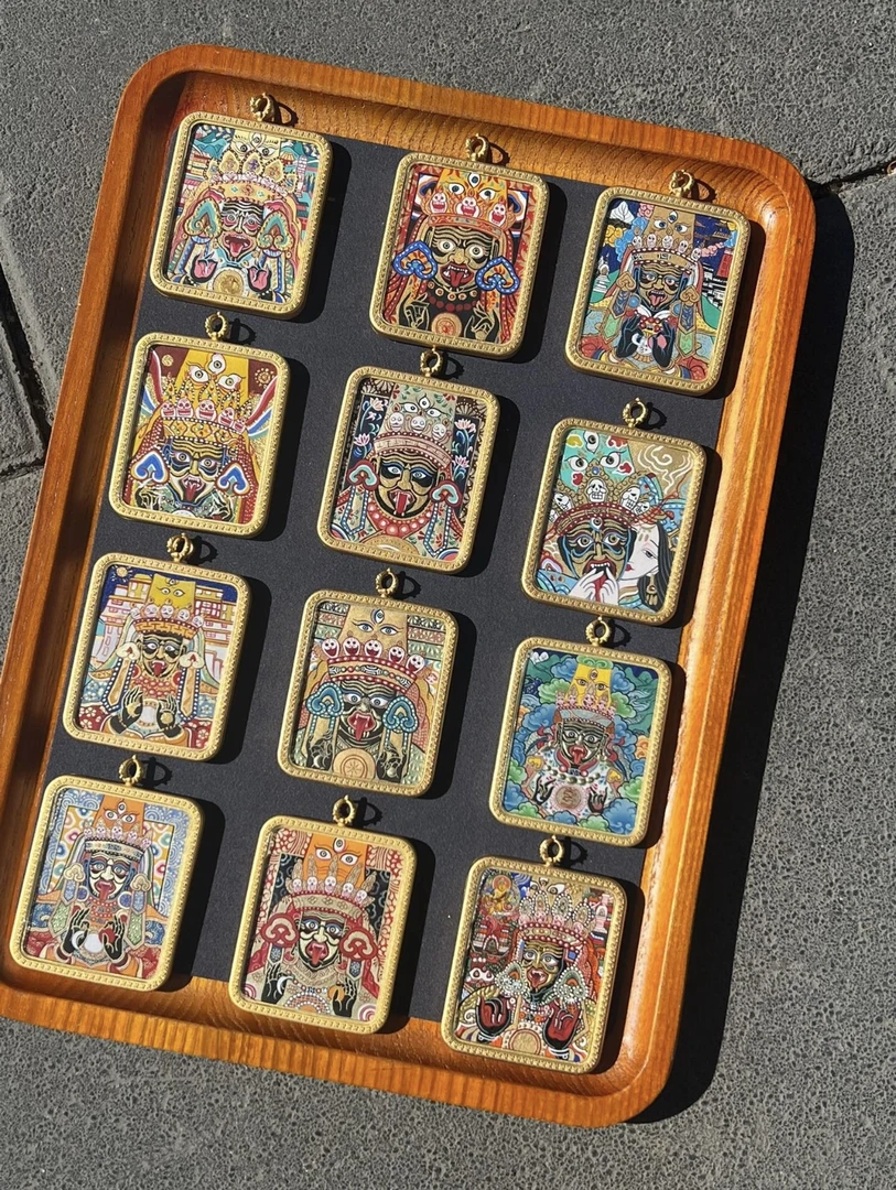 唐卡手绘描金 C系列 卡芯➕外壳+吊绳全品