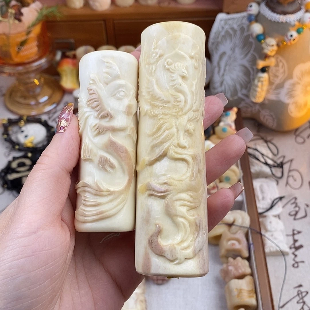 鹿骨把件?***?M28手雕鸵鸟骨凤凰骨笛➕箴鱼骨笛