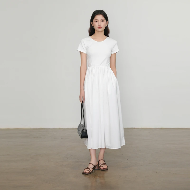 【反季清仓浮力】AIRIQI夏款时尚梭织A型中长款连衣裙AX32LQ828