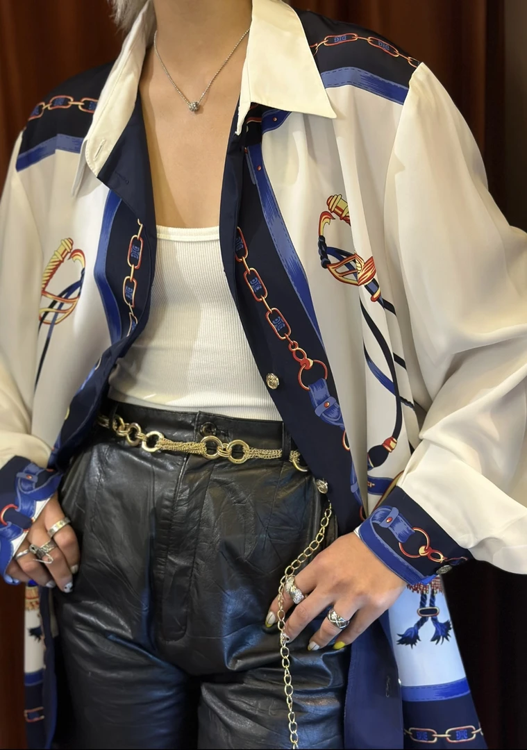 长袖春秋印花衬衫网红潮流休闲痞帅欧美风修身韩版