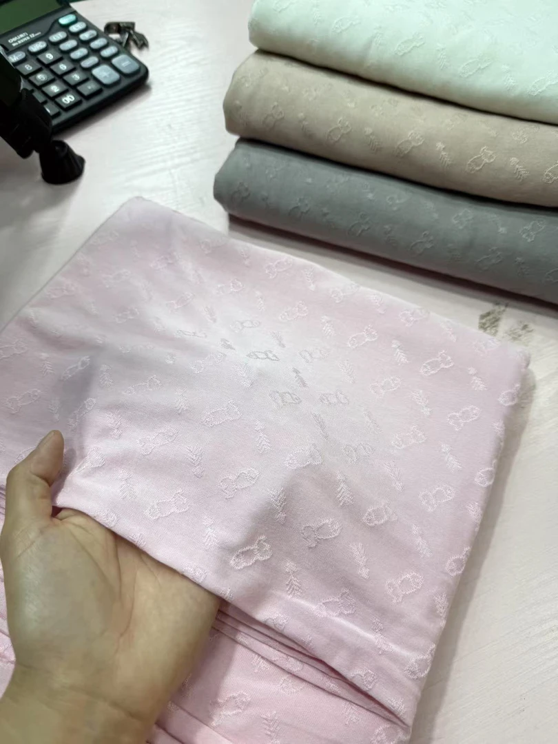 布料粉色蓝鲸莫代尔1-1.5米多拍连裁