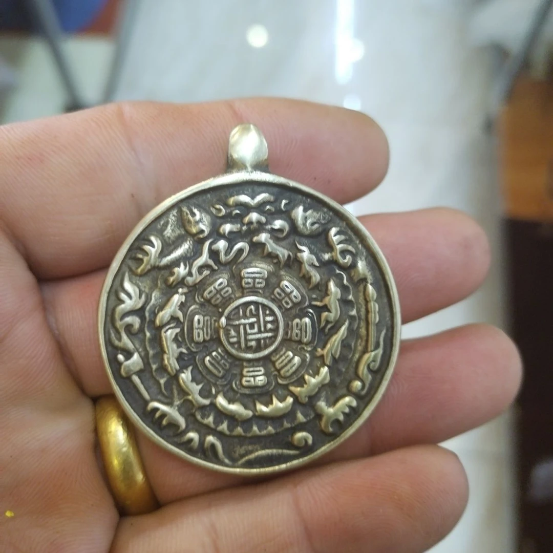 项坠首饰男士转动素款古配饰银制做旧实心