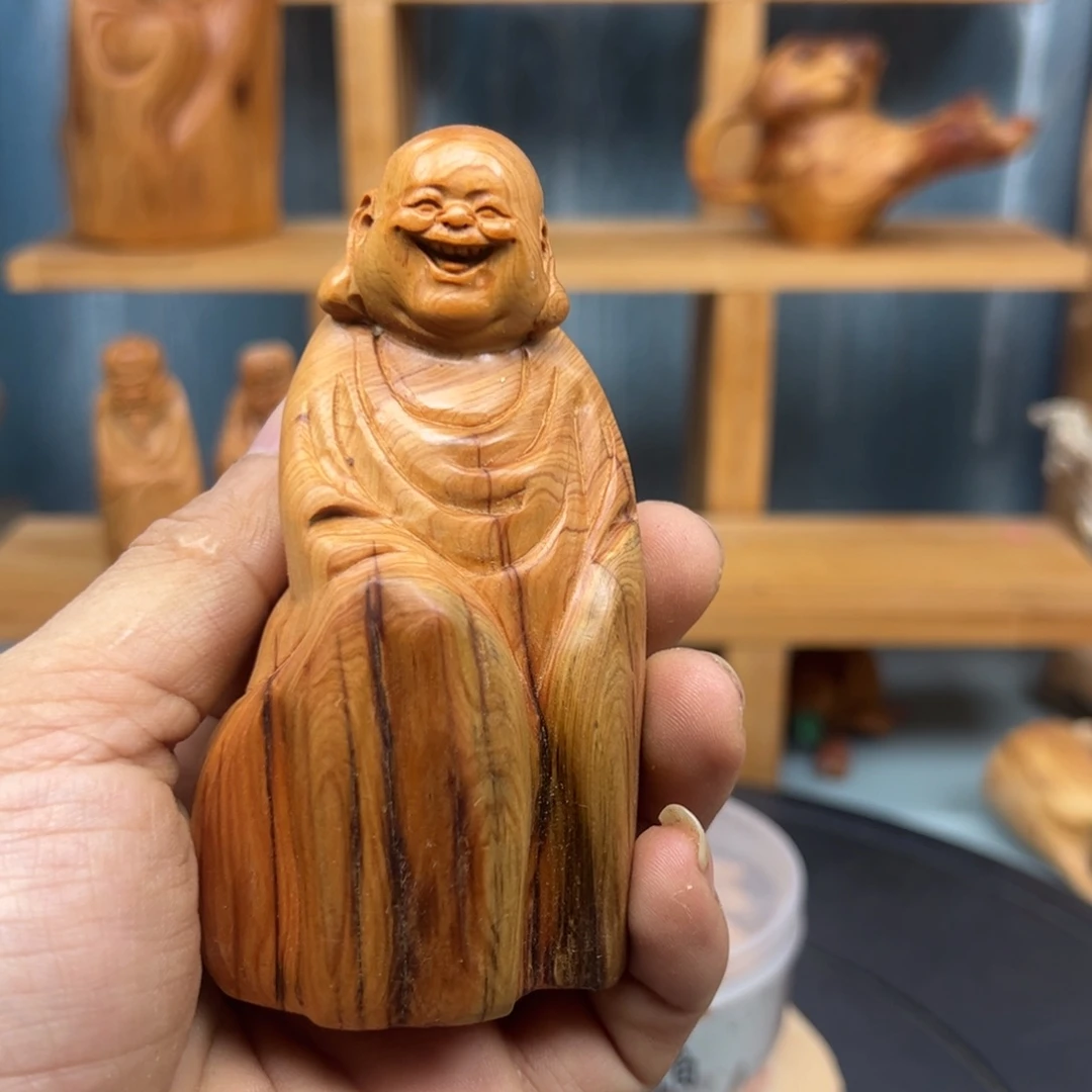 木暖**生崖柏木摆件手把件