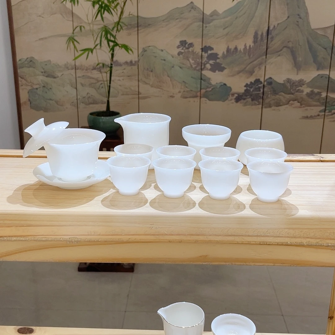 瓷片璞玉白瓷13件套装