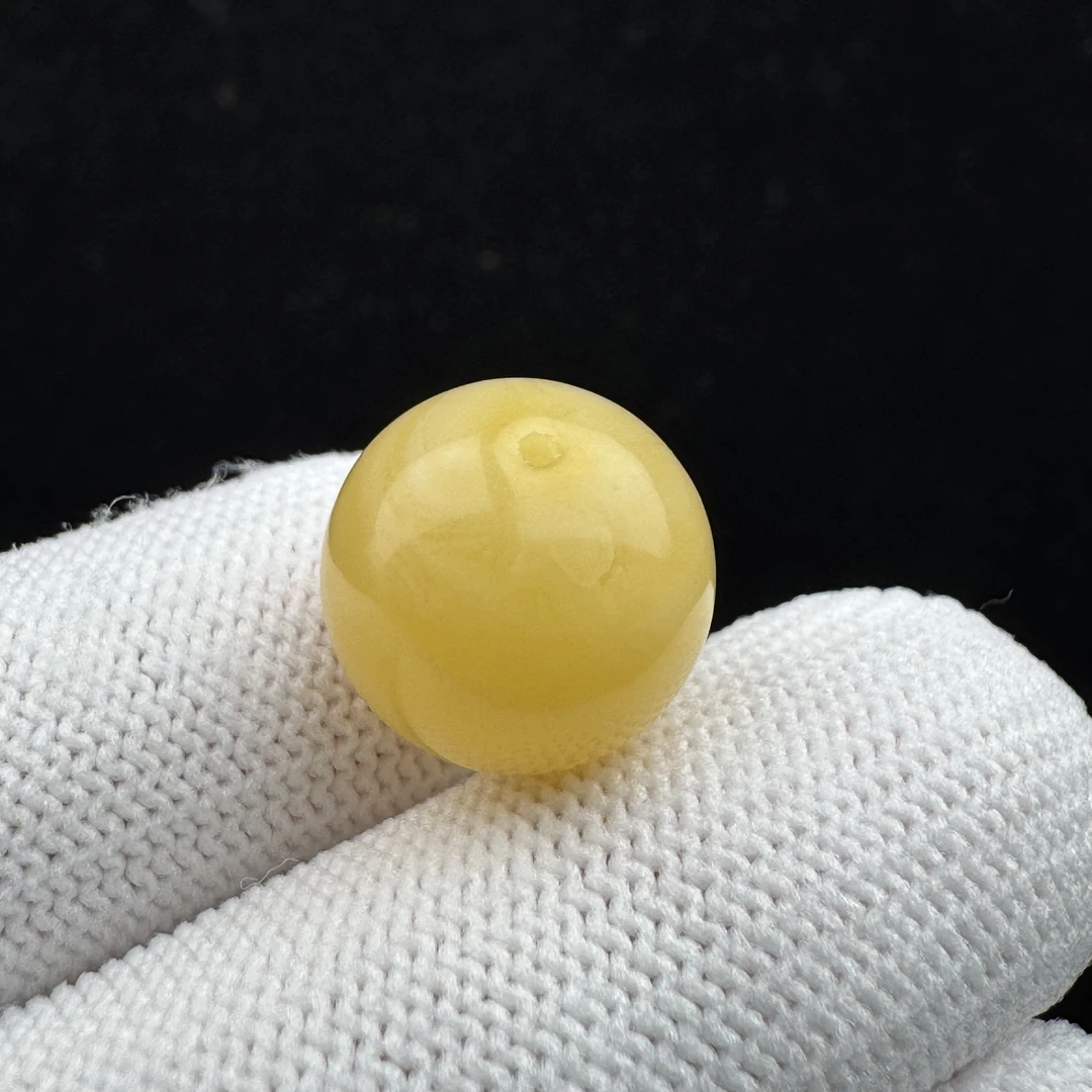 A1559天然蜜蜡妖花圆珠14mm 支持鉴定假一罚四