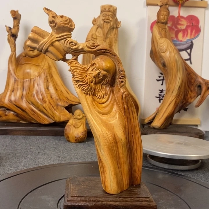柏木崖柏达摩摆件根雕工艺品