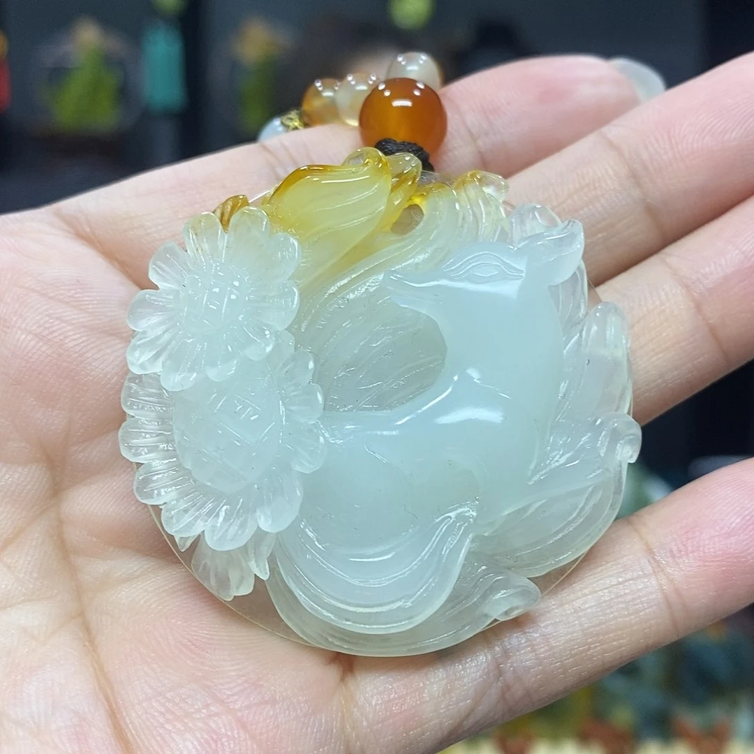 未镶嵌岫玉挂件吊坠项链