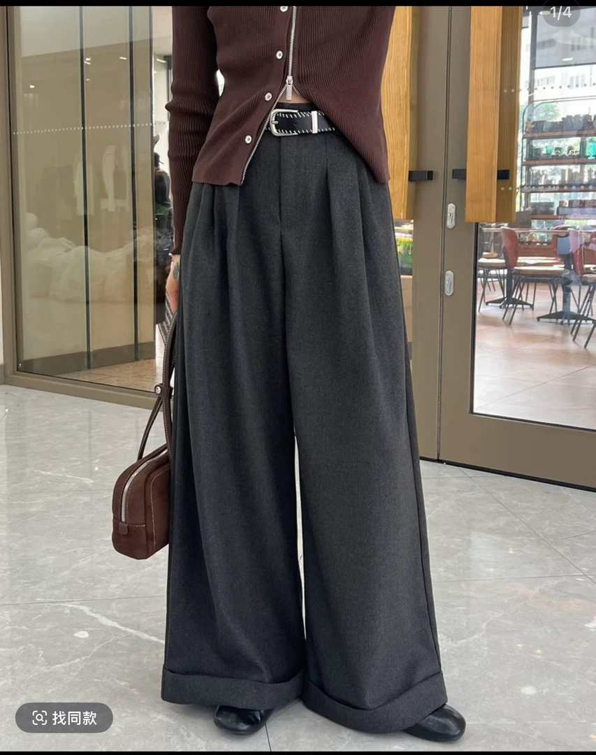 【钰姐精选】8117-显瘦韩系阔腿裤休闲时尚百搭宽松直筒
