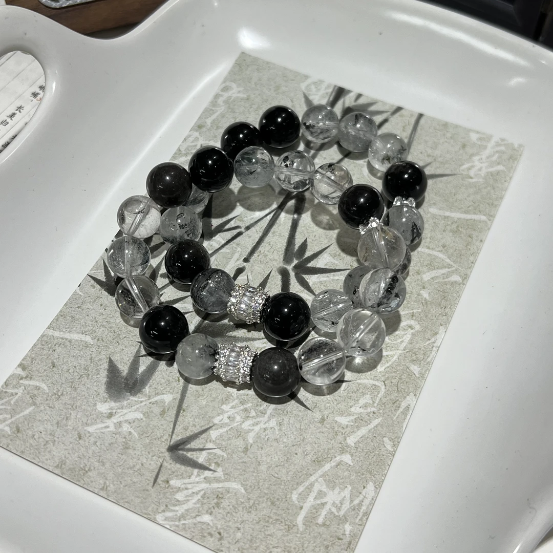 【晶澜月】N439天然水晶 原创闪灵钻水晶手串 多样性发其一