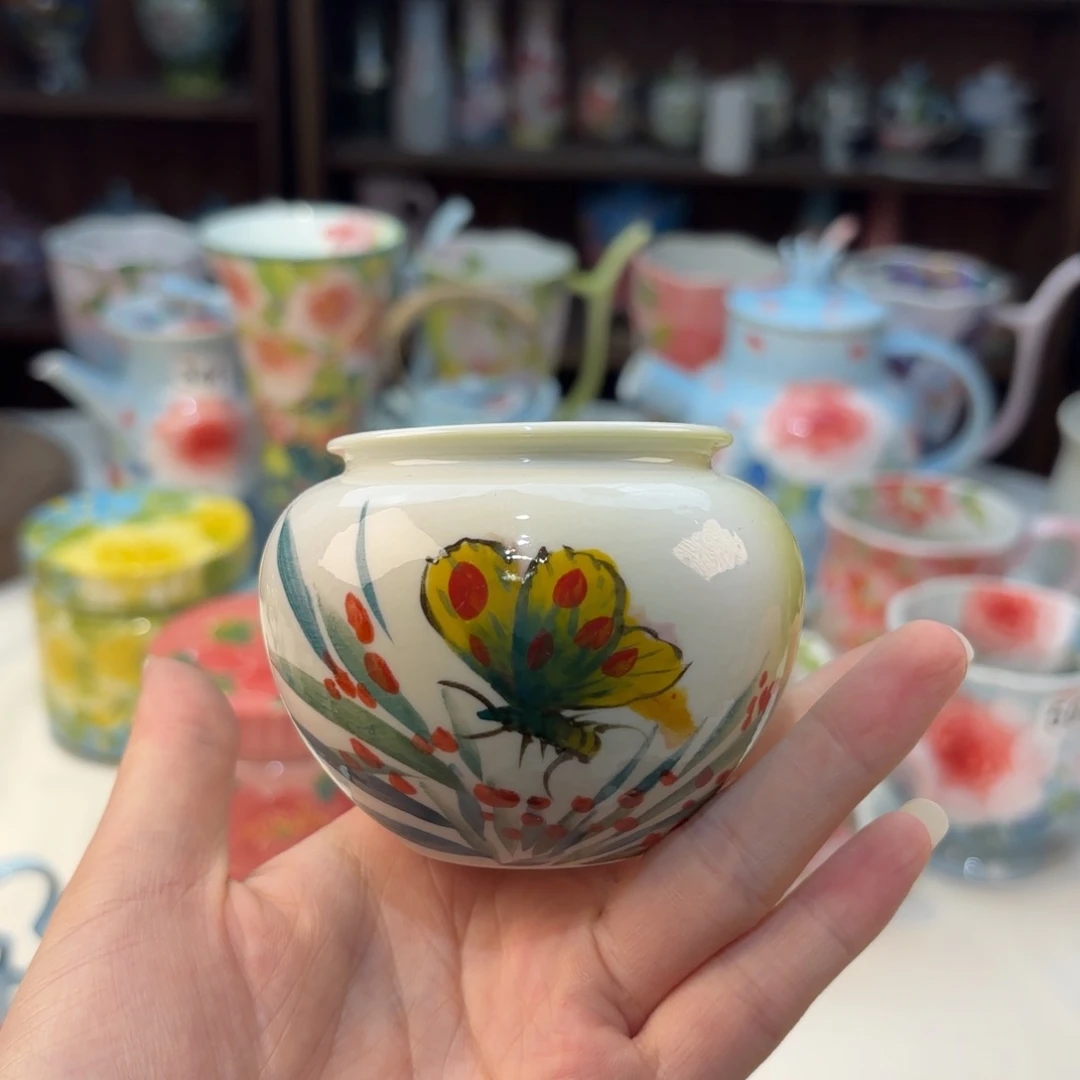 瓷片景德镇手绘高温釉下彩陶瓷茶具