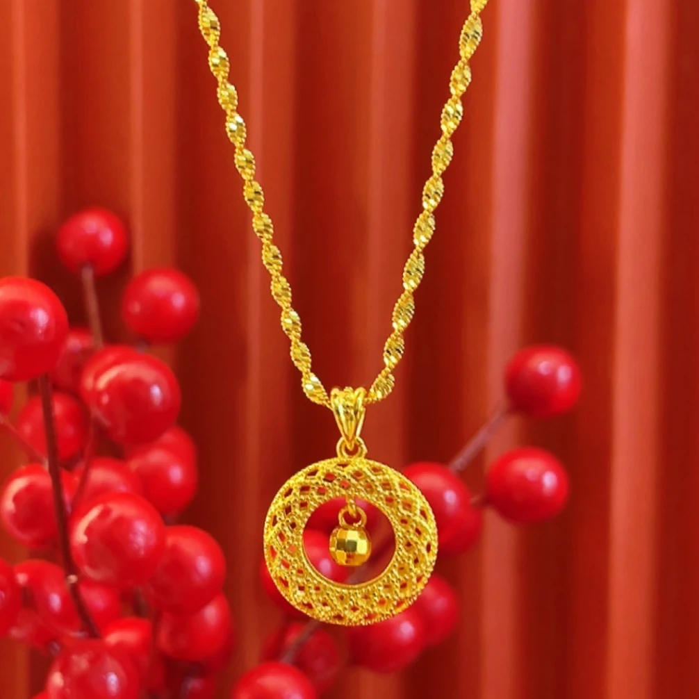 平安扣镀金项链高级大气 M扣