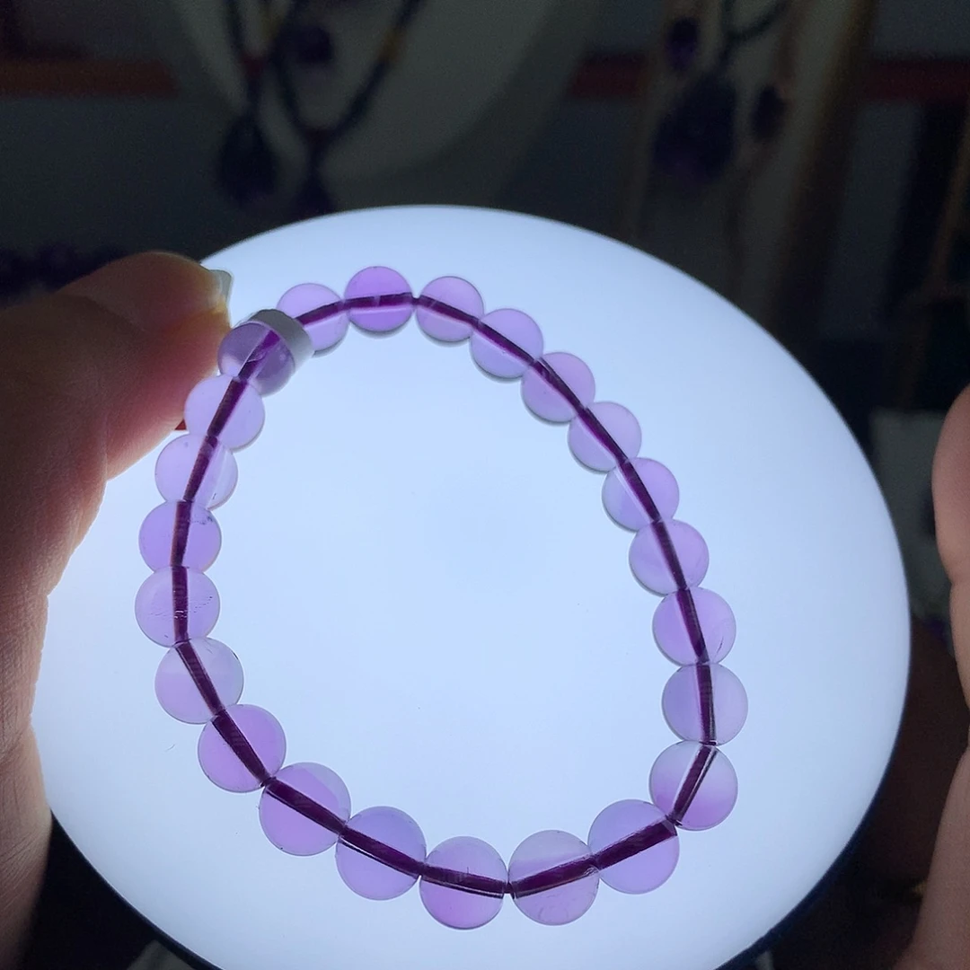珠宝半成品未镶嵌紫晶L 巴西浅紫手串