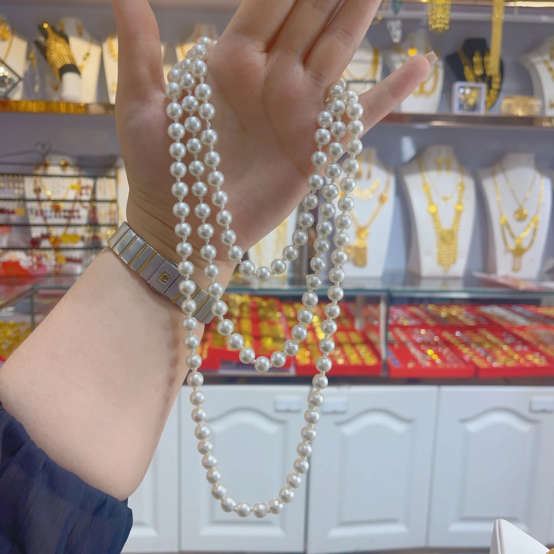 非金属仿珍珠项链 中国风女复古风81cm及以上秋冬白色首