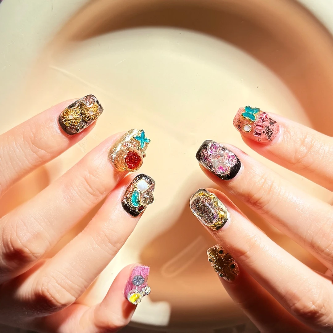 【玛雅】彩绘艺术风穿戴甲指尖艺术原创不撞款小众高级中方