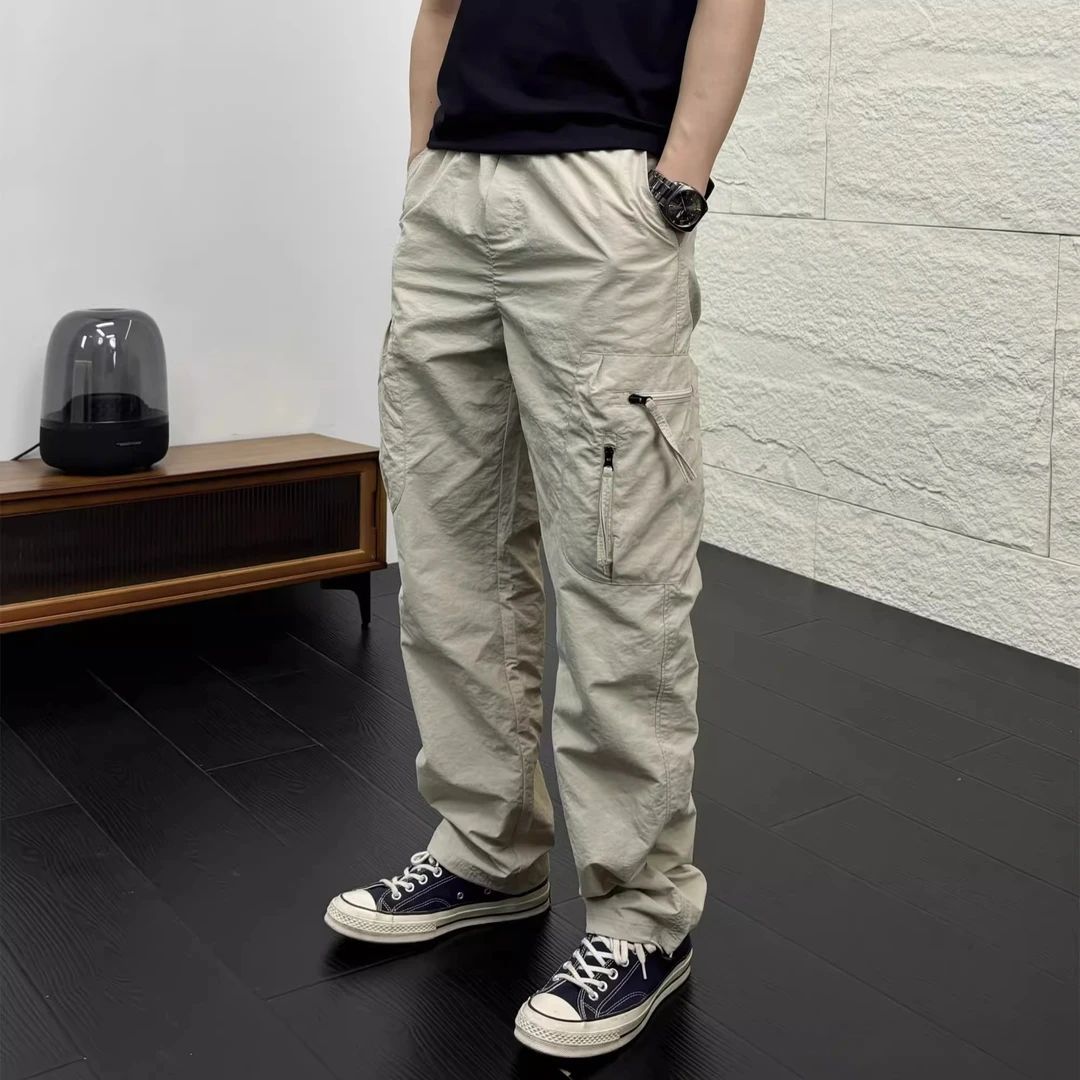 美式机能休闲裤男士伞兵法式宽松男生硬汉直筒工装裤户外冲锋裤