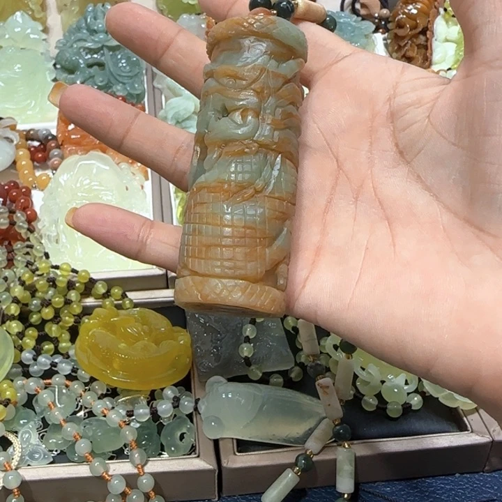 蛇纹石玉未镶嵌吊坠鱼****>