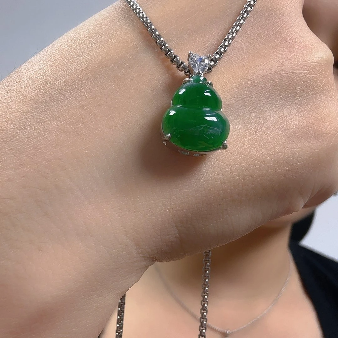 翡翠银S925镶嵌吊坠(不含链)