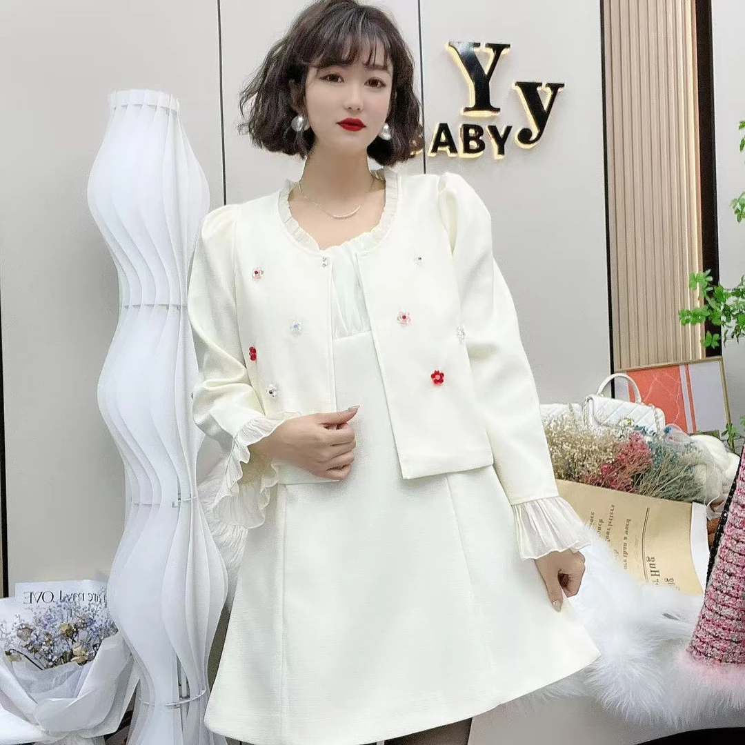 YY大码(温柔女神)时尚百搭遮肚气质高级感显瘦两件套套装