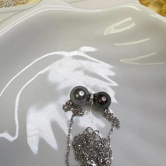 银S925镶嵌海水珍珠颈饰