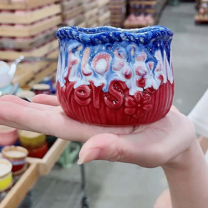 有孔，凑10元包邮陶瓷花盆发货！