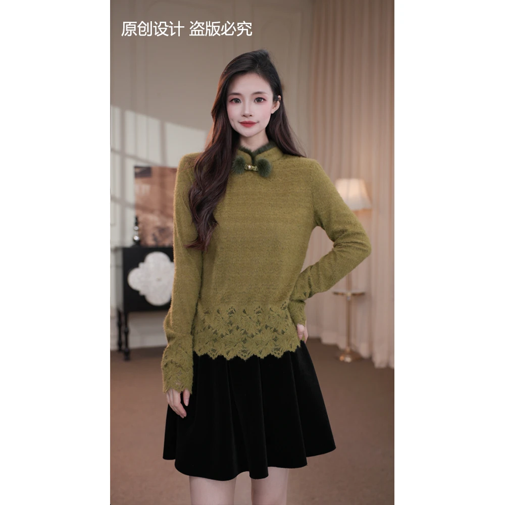 宁宁·东方美学·秋装纯色气质长袖设计感时尚小衫上衣女装-