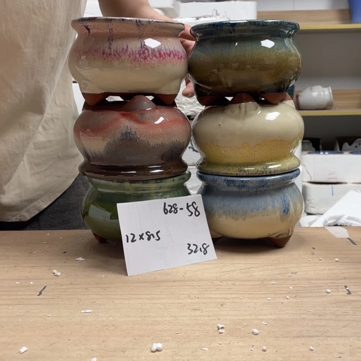 紫砂花盆多肉陶土花盆微瑕58