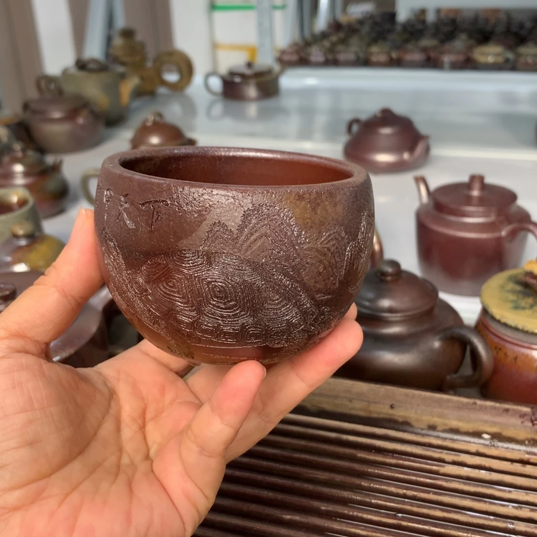 茶壶紫砂纯自然柴烧