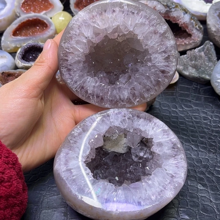 水晶未镶嵌珠宝半成品大牙盆