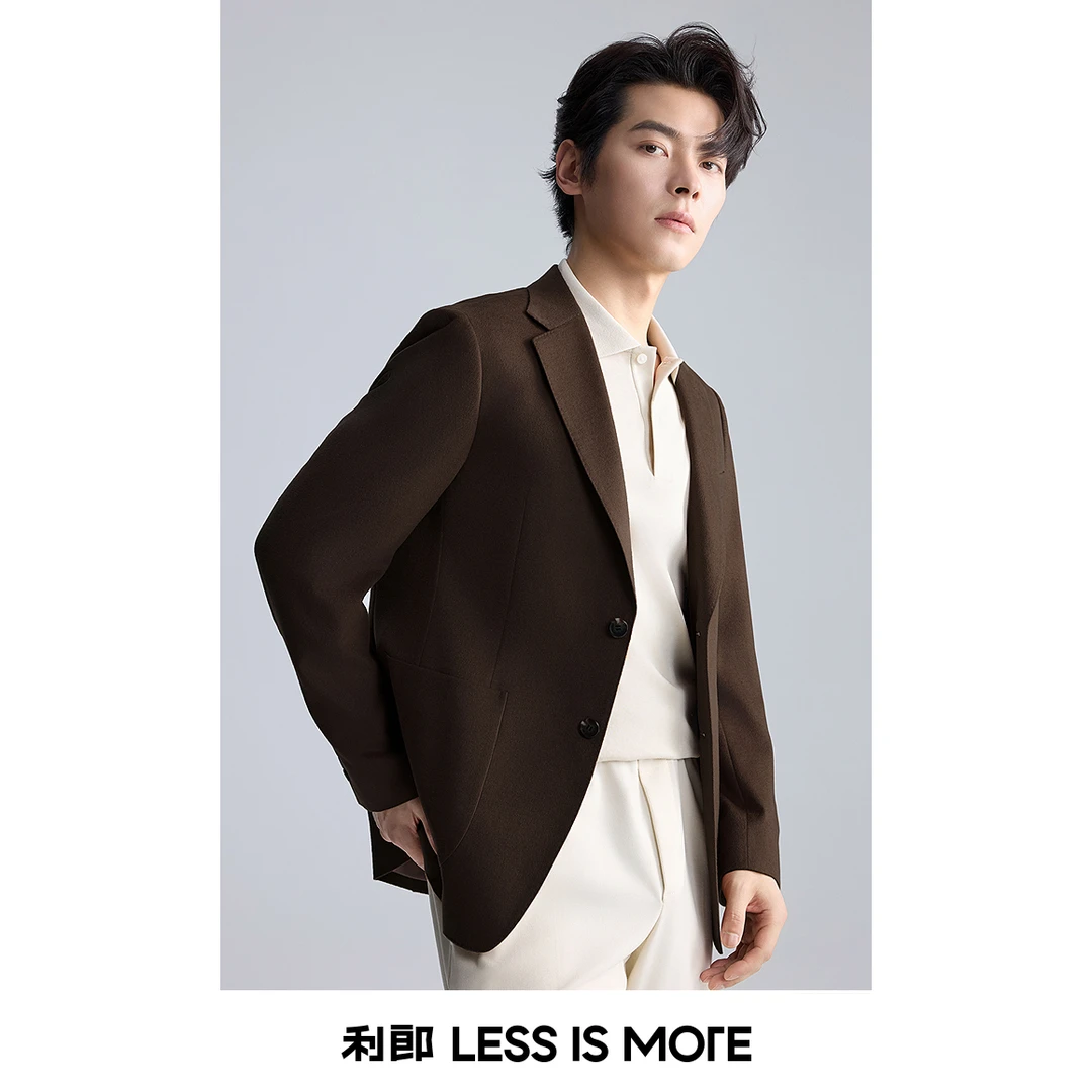 利郎【绵羊毛单西】男士时尚休闲西服修身商务通勤秋冬毛呢西装外套