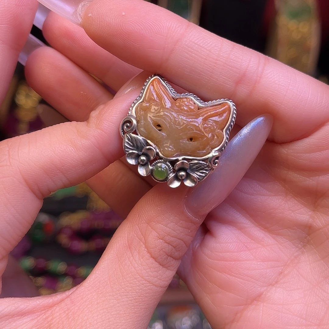 翡翠银S925镶嵌戒指