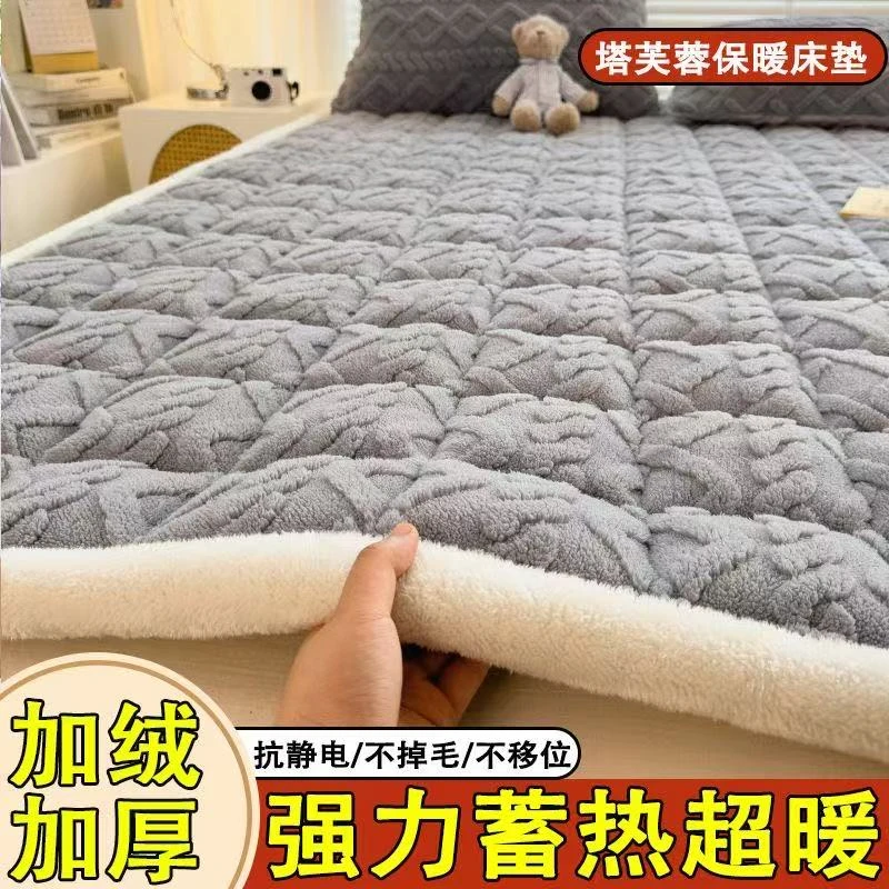 2025新款冬季加绒加厚塔芙绒床褥单双人床垫学生家用床垫