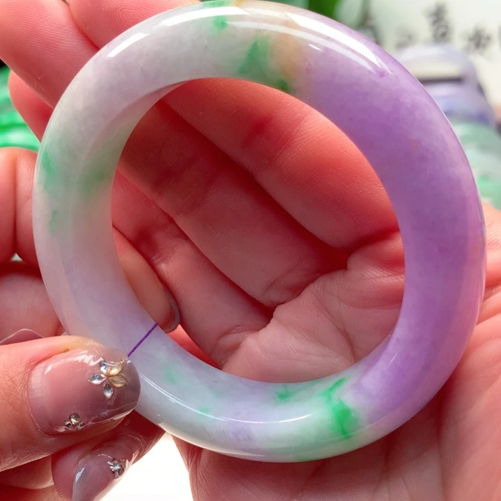 翡翠未镶嵌手镯52圈口