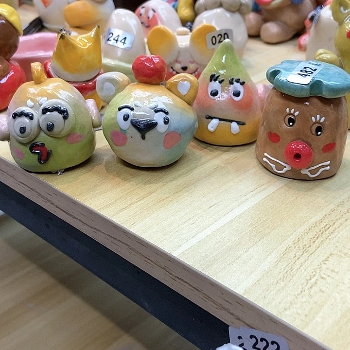 摆件梓*直播间手工抽象陶瓷摆件482四个