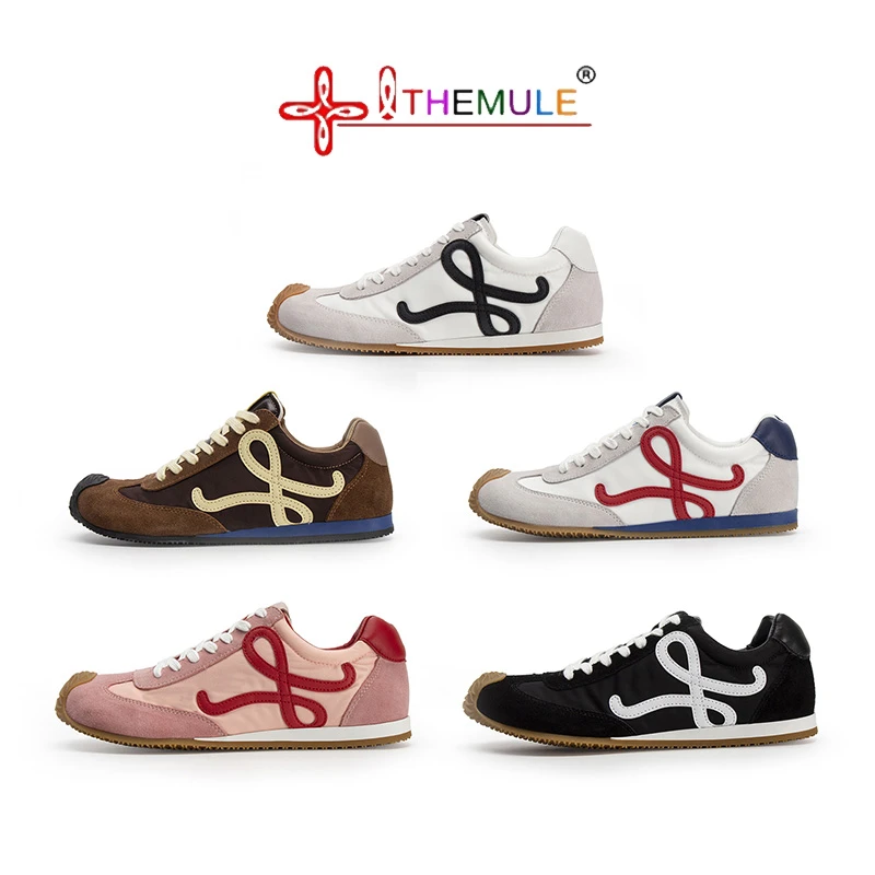 杨幂同款歪头丑萌德训鞋复古芭蕾阿甘鞋系带平底宽头运动鞋小白鞋