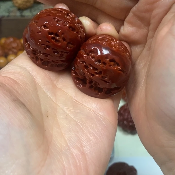 蝈***宝文玩核桃手串磨盘光头