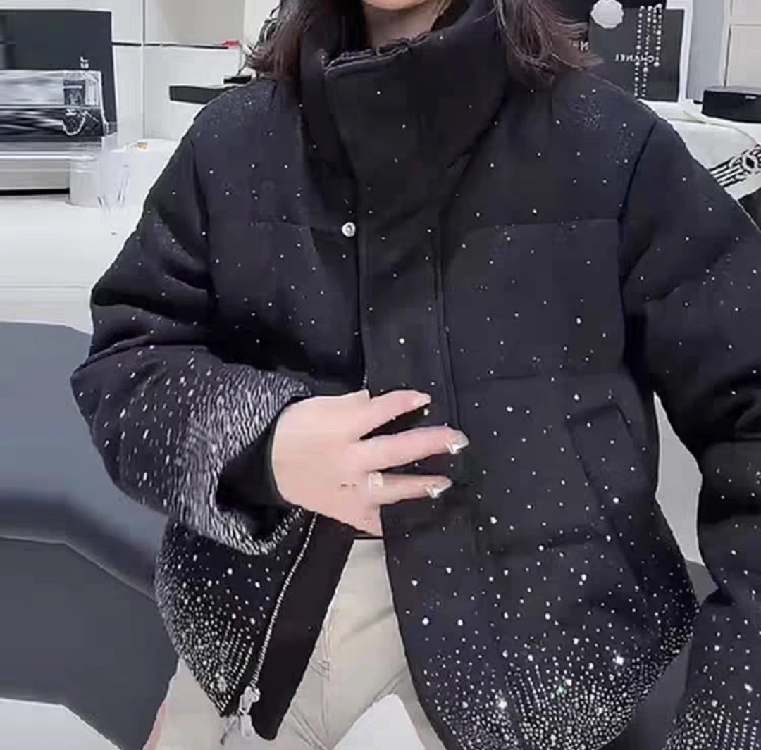 25冬新款满天星亮钻棉服冬季百搭休闲棉服外套 （掉钻 公主病勿拍）
