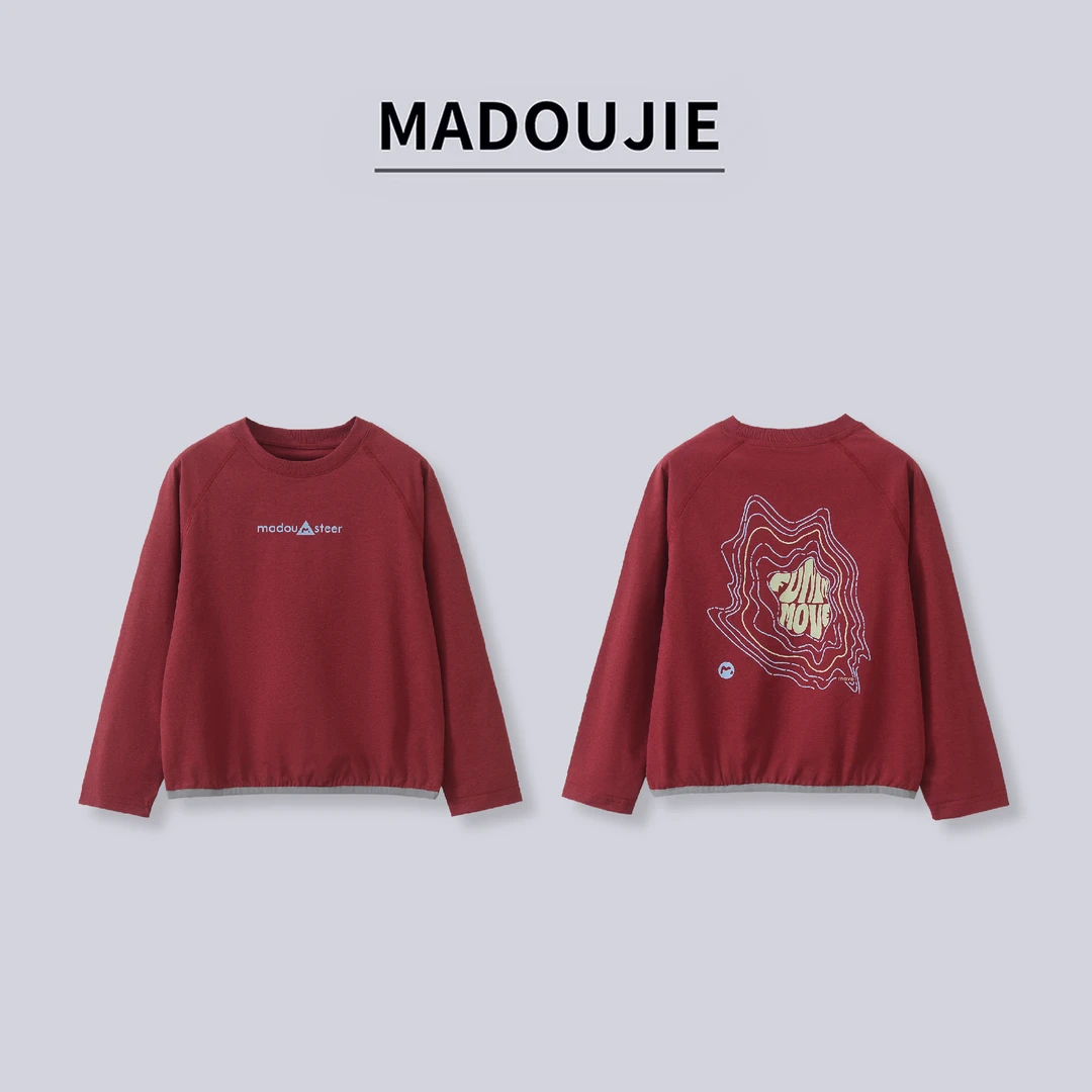 麻豆街【安哥拉红T恤】25春秋童装休闲运动户外儿童男女T恤MD383