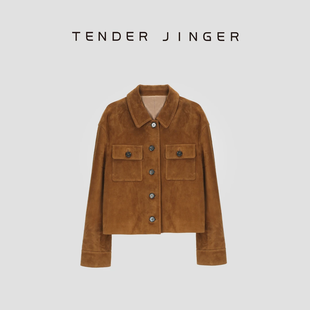 Tender Jinger【X有吾WU·D武学凯】复古绒面皮上衣T53MDD41074