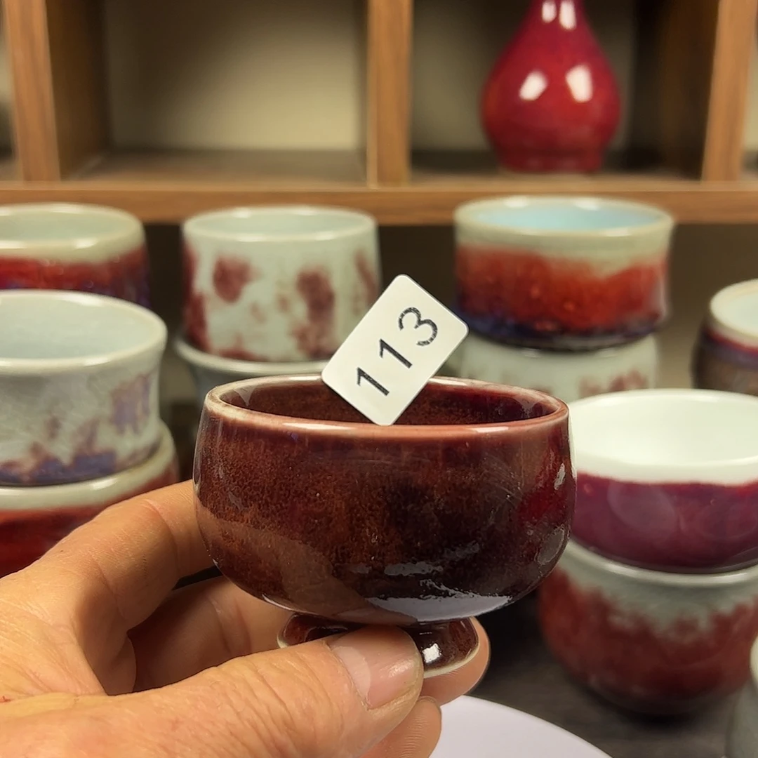 钧瓷杯子#钧瓷#原矿釉#高温#茶器#非遗传承