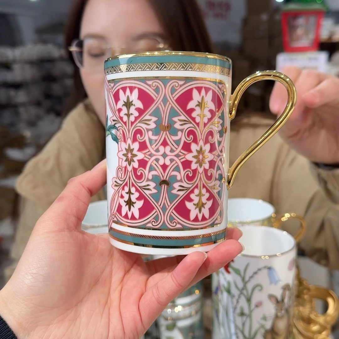 瓷鹅黄原单马克杯一个400ml微瑕