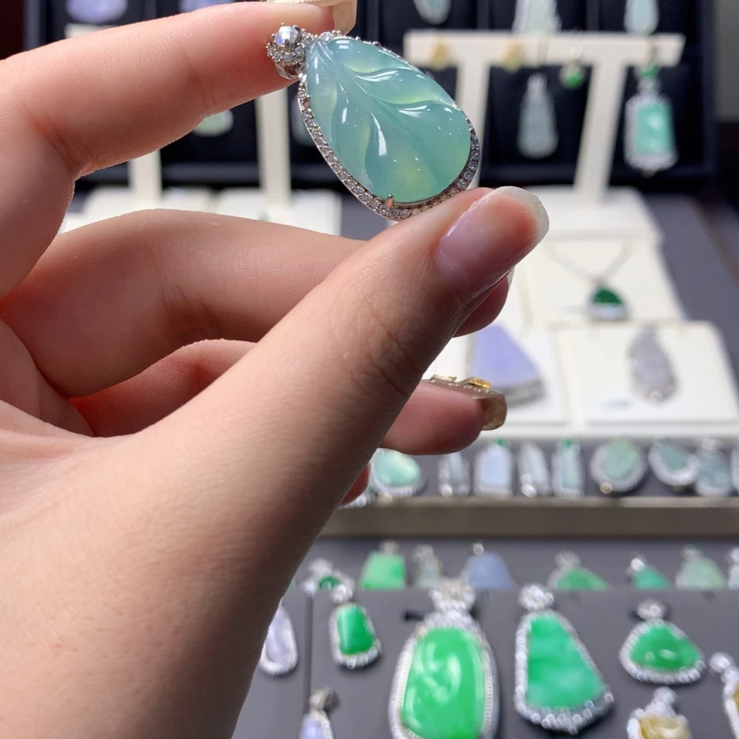 翡翠银S925镶嵌挂件