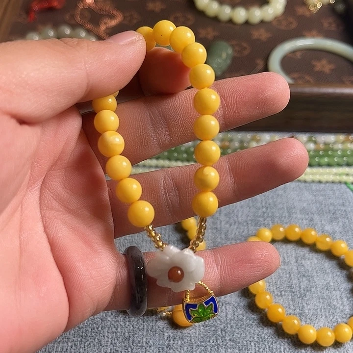 未镶嵌琥珀手链木*?