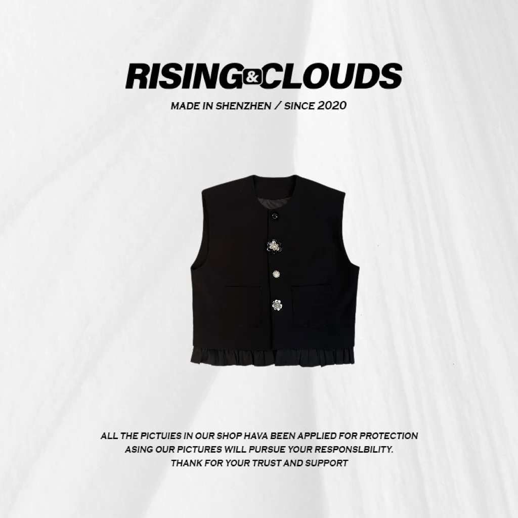 【小法】舒适百搭休闲2025花扣早春马甲020021GT