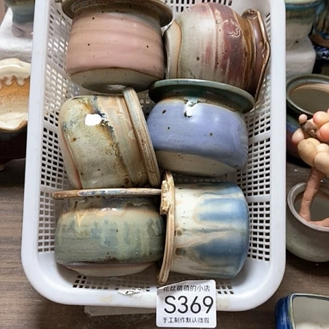 紫砂花盆369微瑕品口径5到6左右有打磨