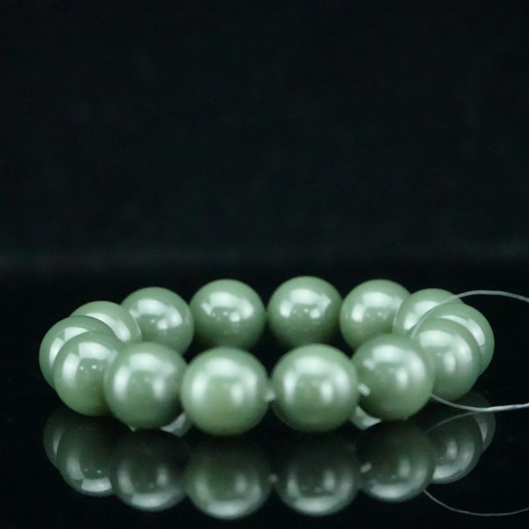 和田玉 沙枣青手串  /朵云轩NW14013YF