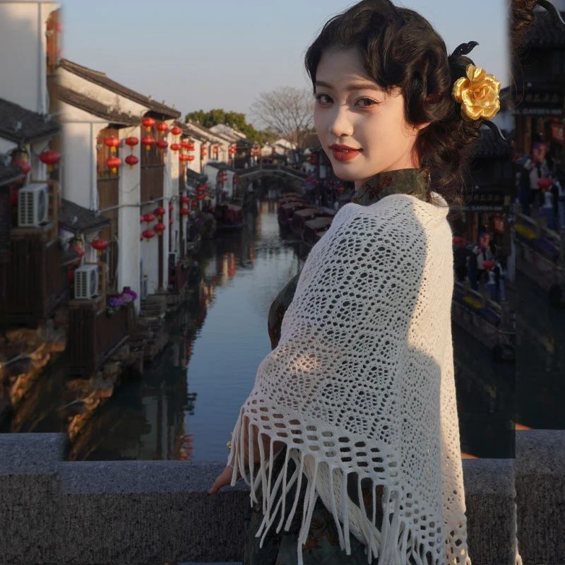 俏娘鱼【江南-披肩】2025年新款文艺淑女日常百搭气质宽松旗袍披肩