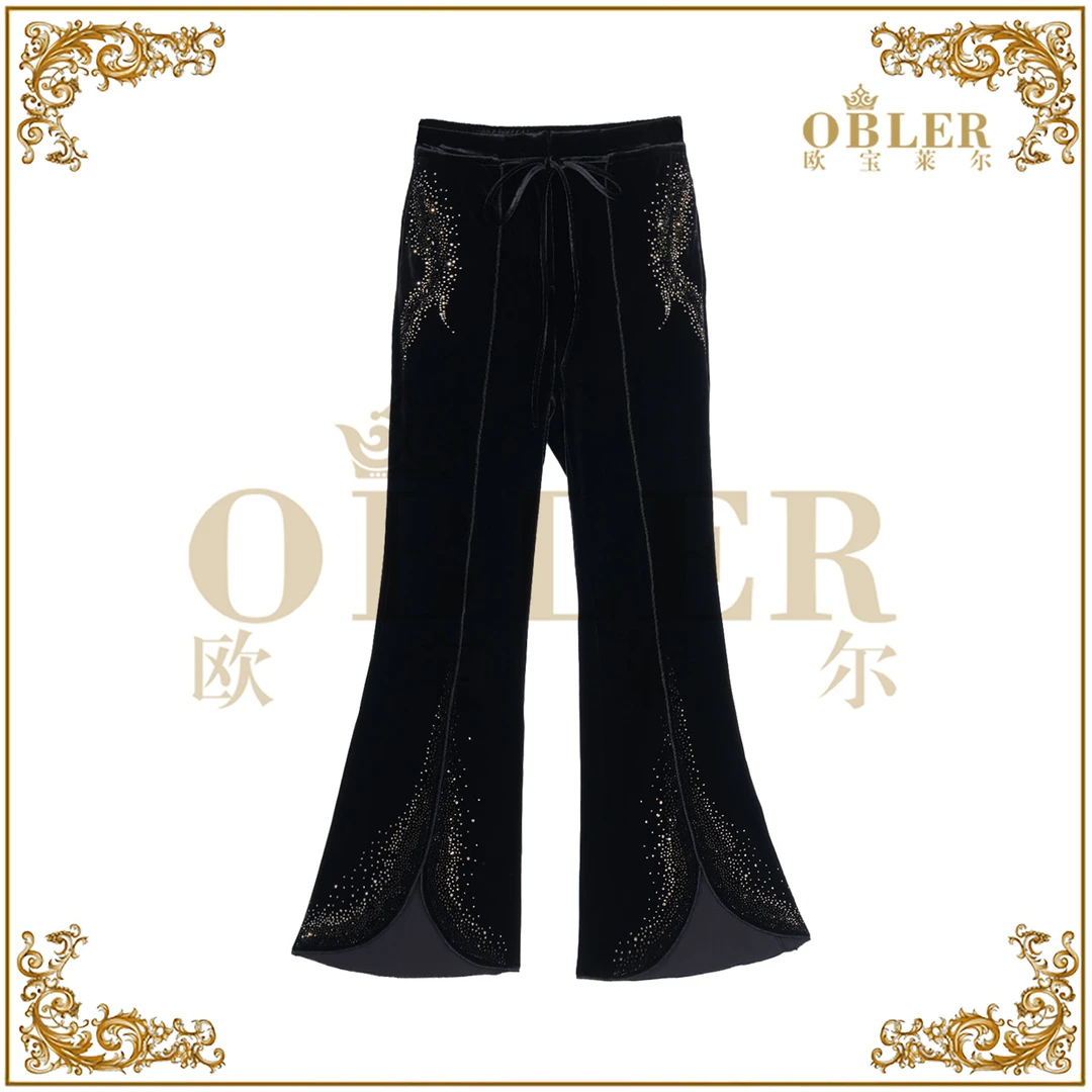 2025新款气质时尚轻奢优雅喇叭裤305-A-25586