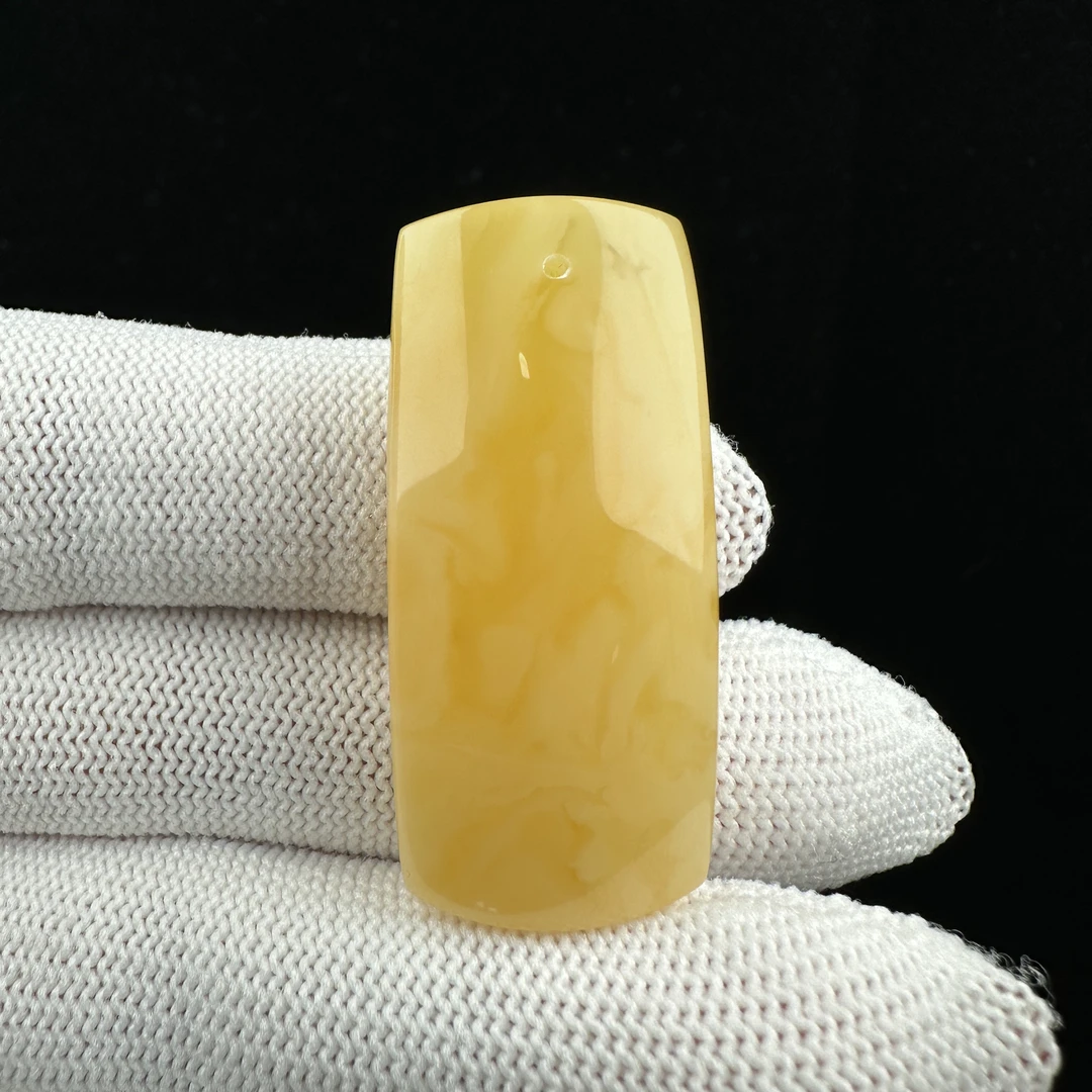 Y2472天然原矿蜜蜡 满蜡飘花无事牌 17*39*8mm抖音基地质检发货