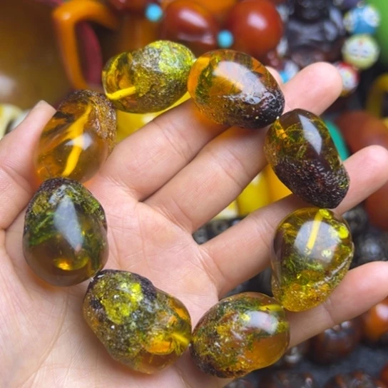 琥珀未镶嵌手链蜜蜡