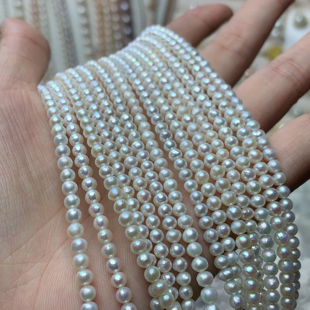 淡水珍珠3-4未镶嵌x14项链